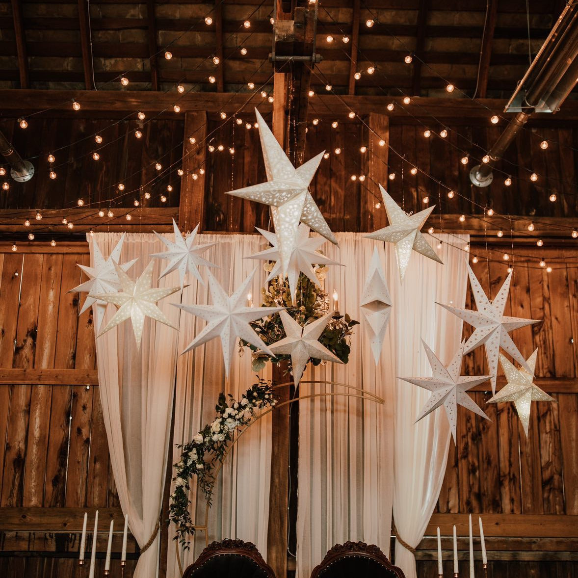 How to Style a Wedding Catwalk with Paper Starlights