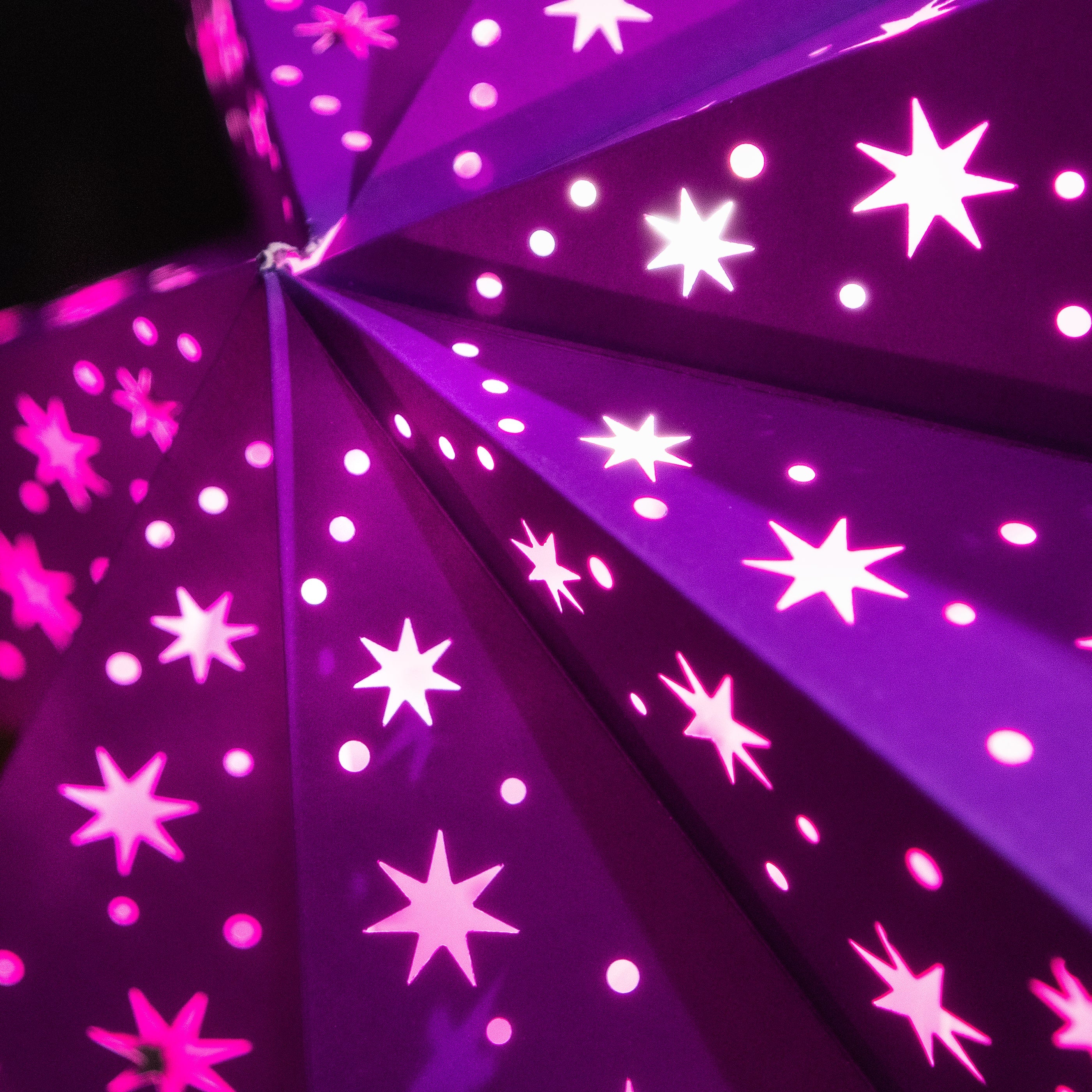 Multi coloured Christmas lights - multi colored star lights - paper starlights
