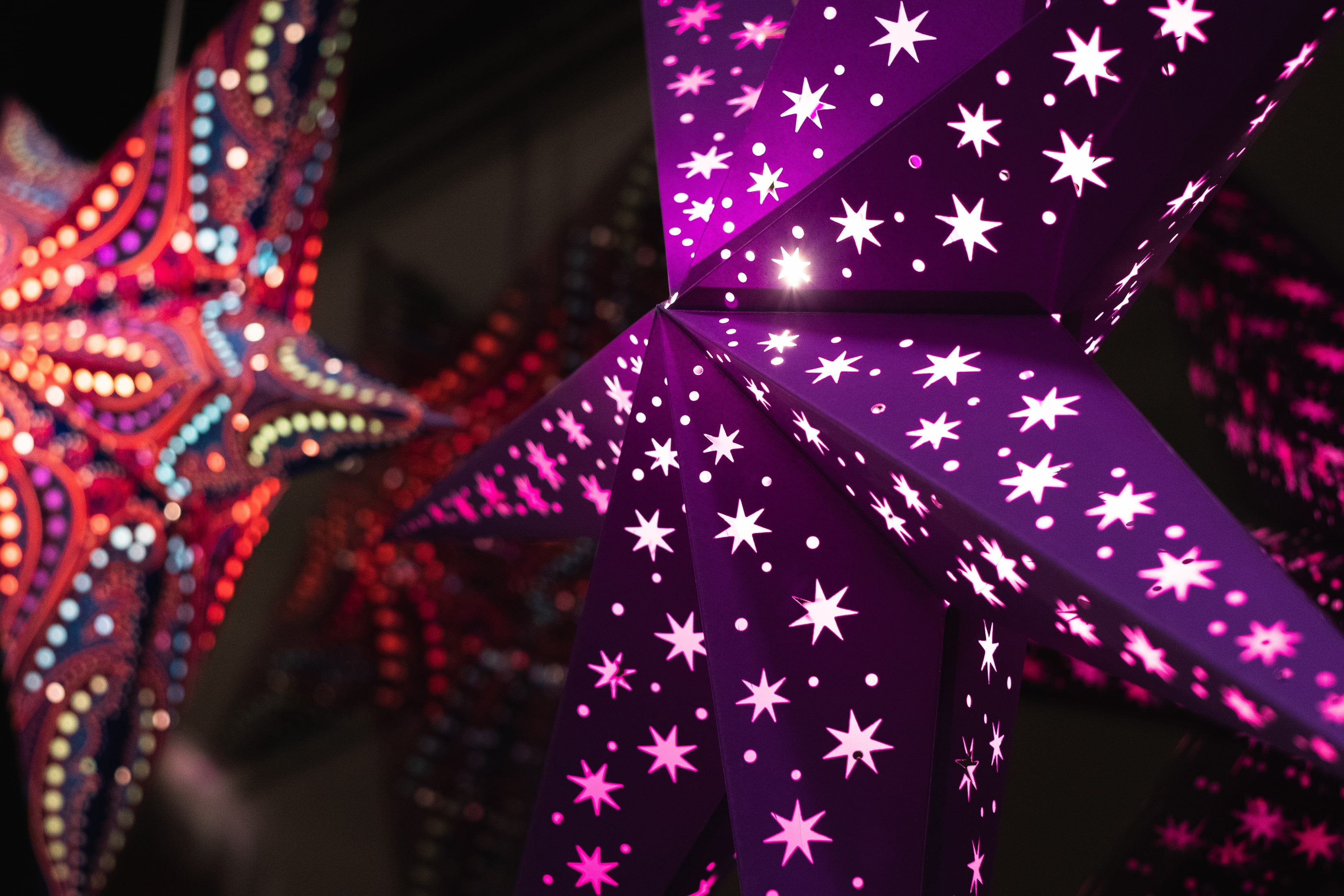 Large Paper Star Lanterns and Lights