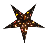5 pointed Black Moon and Star lampshade Star Lantern handmade paper lantern in star shape by Paper Starlights