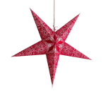 5 pointed Red Lace lampshade handmade paper lantern in star shape by Paper Starlights