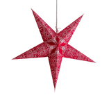 5 pointed Red Lace lampshade handmade paper lantern in star shape by Paper Starlights