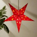 5 pointed Red Moon and Star lampshade Star Lantern handmade paper lantern in star shape by Paper Starlights