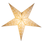 Star-shaped lantern with a warm glow on a white background