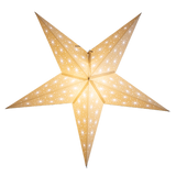 Star-shaped lantern with a warm glow on a white background