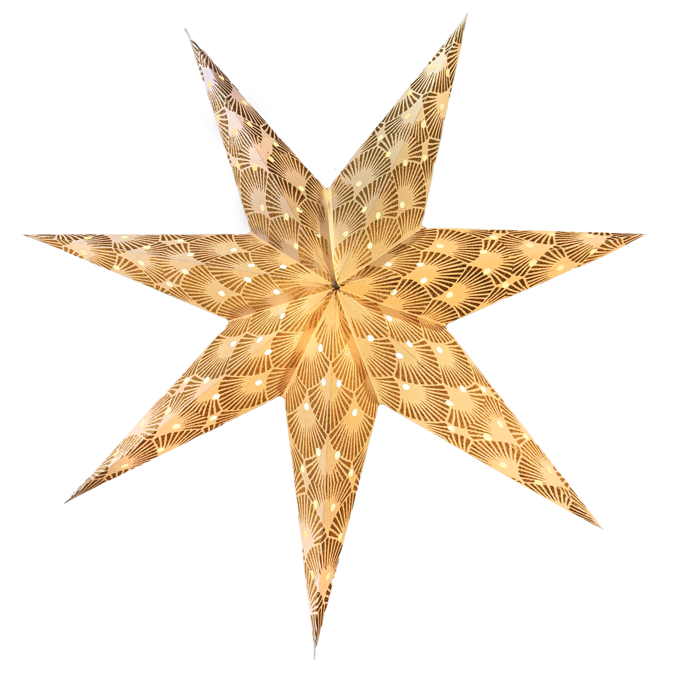 Decorative star with lights on a white background