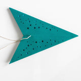 Small Teal Star Lantern handmade paper lantern in star shape by Paper Starlights