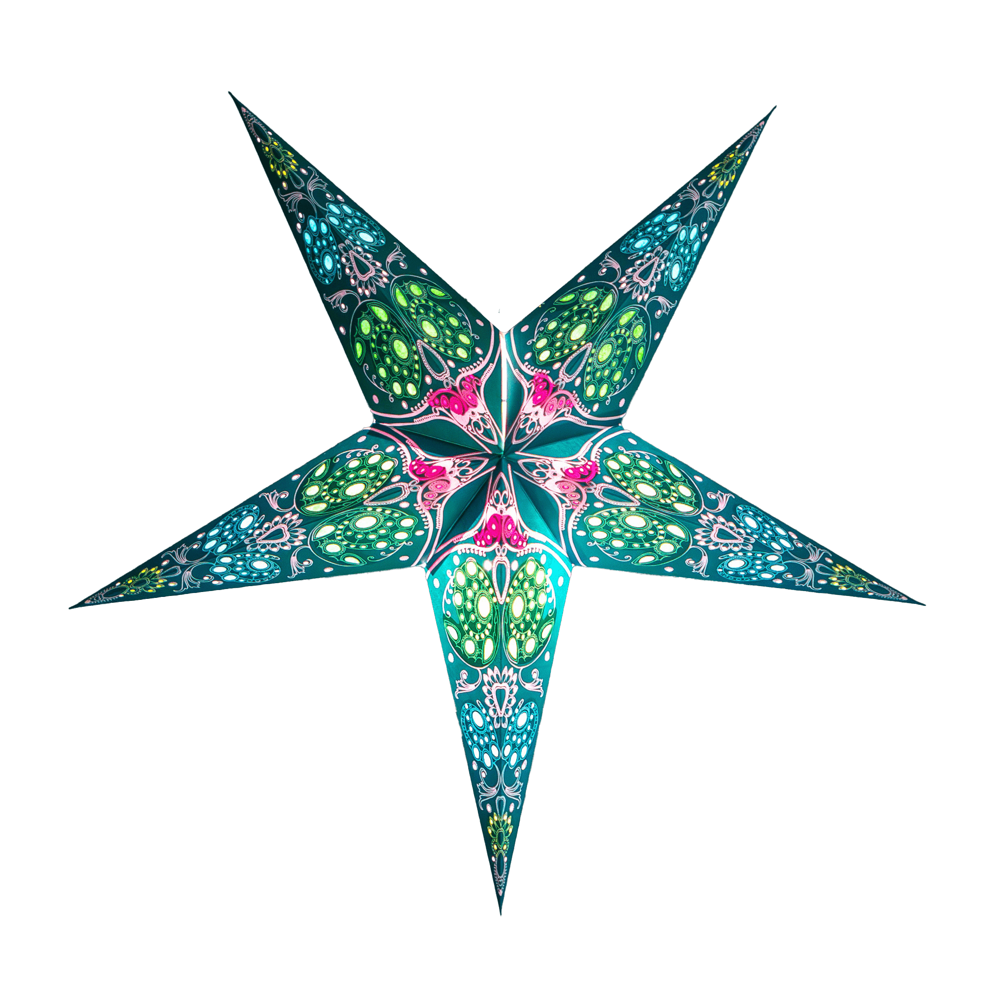Teal small star lantern