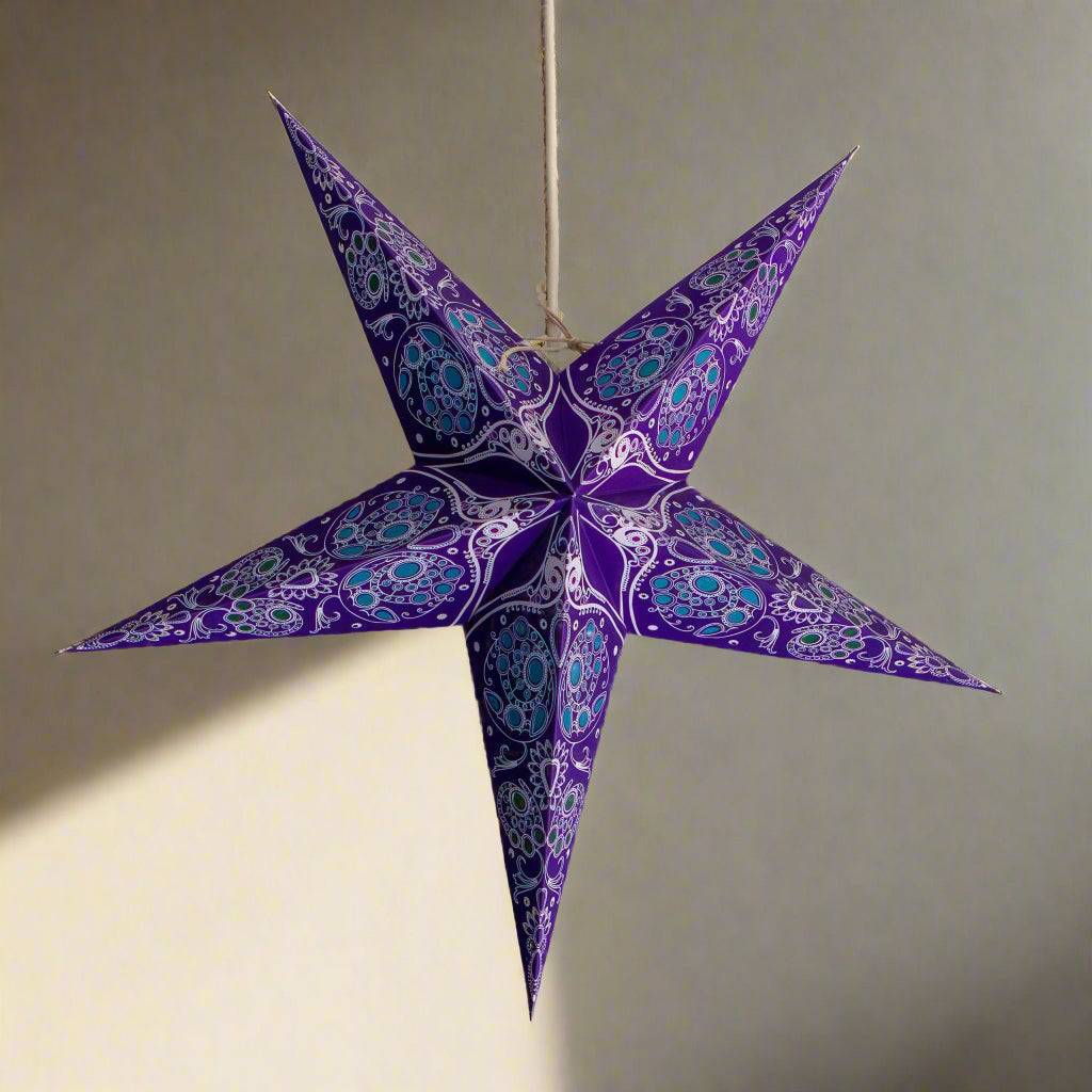Unlit Purple small star lantern by Paper Starlights