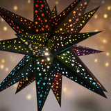 Black and colourful paper star lantern