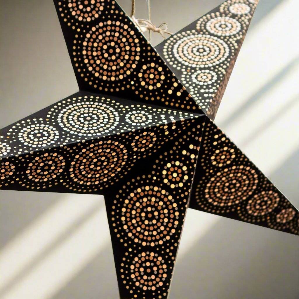 Black and golden paper star lantern by Paper Starlights