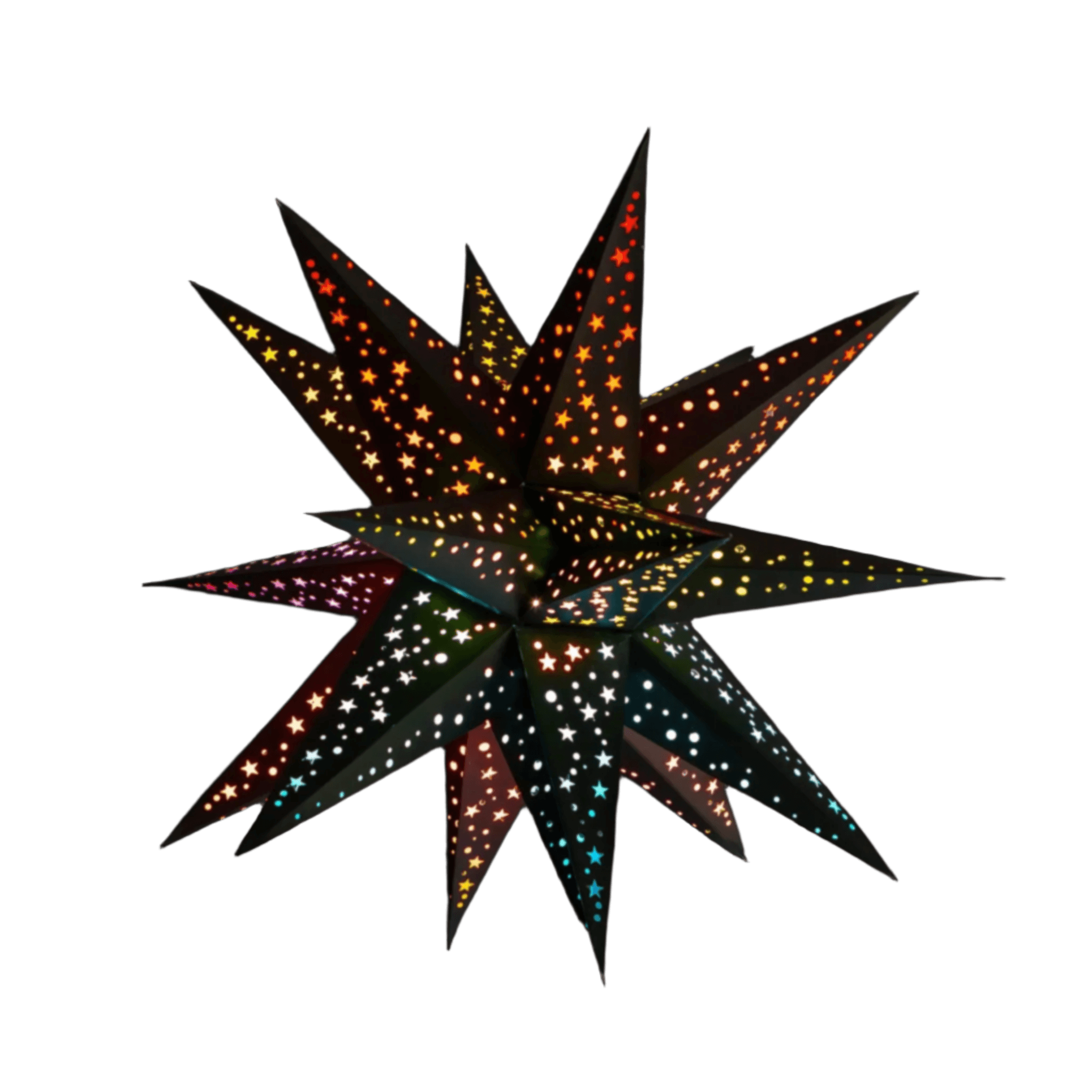 Moravian Black and Rainbow Star Lantern