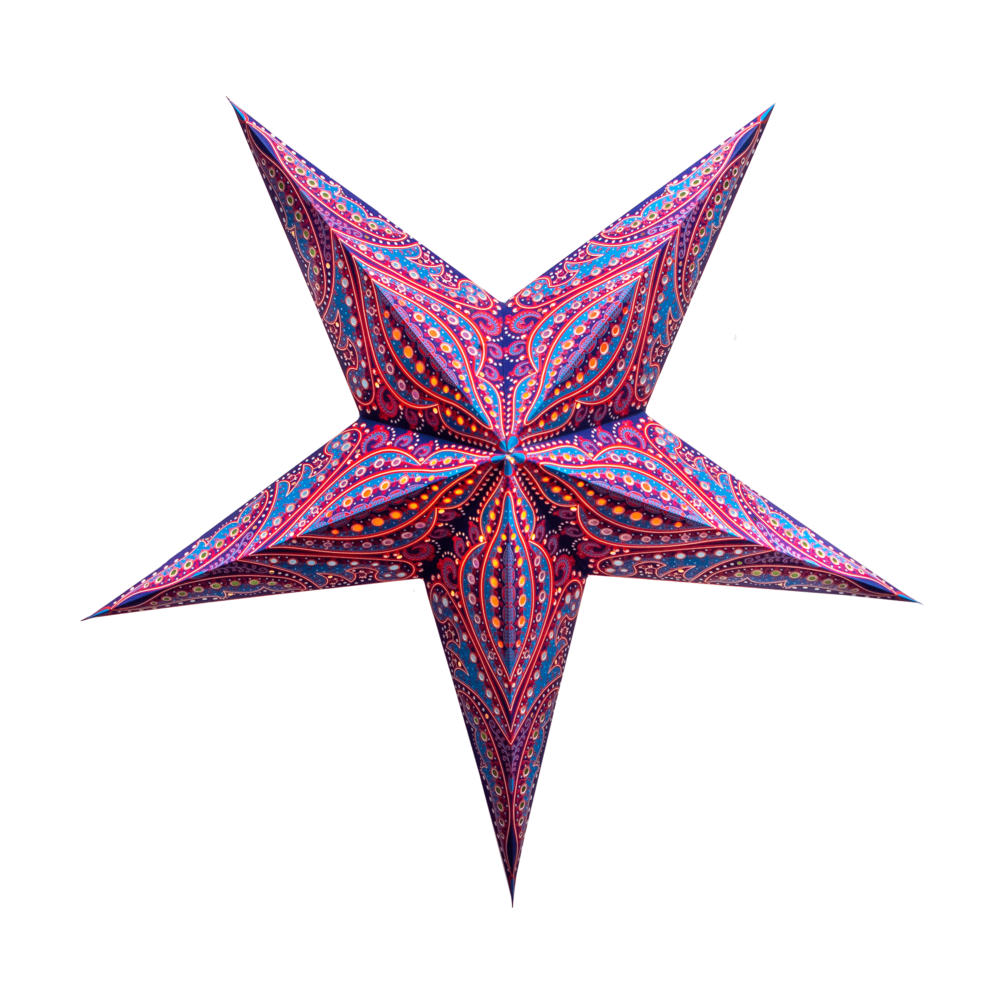 Red and Blue 5 tipped Star Lamp Shade