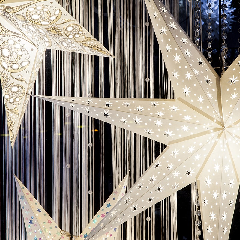 White Scandi Paper Star lanterns