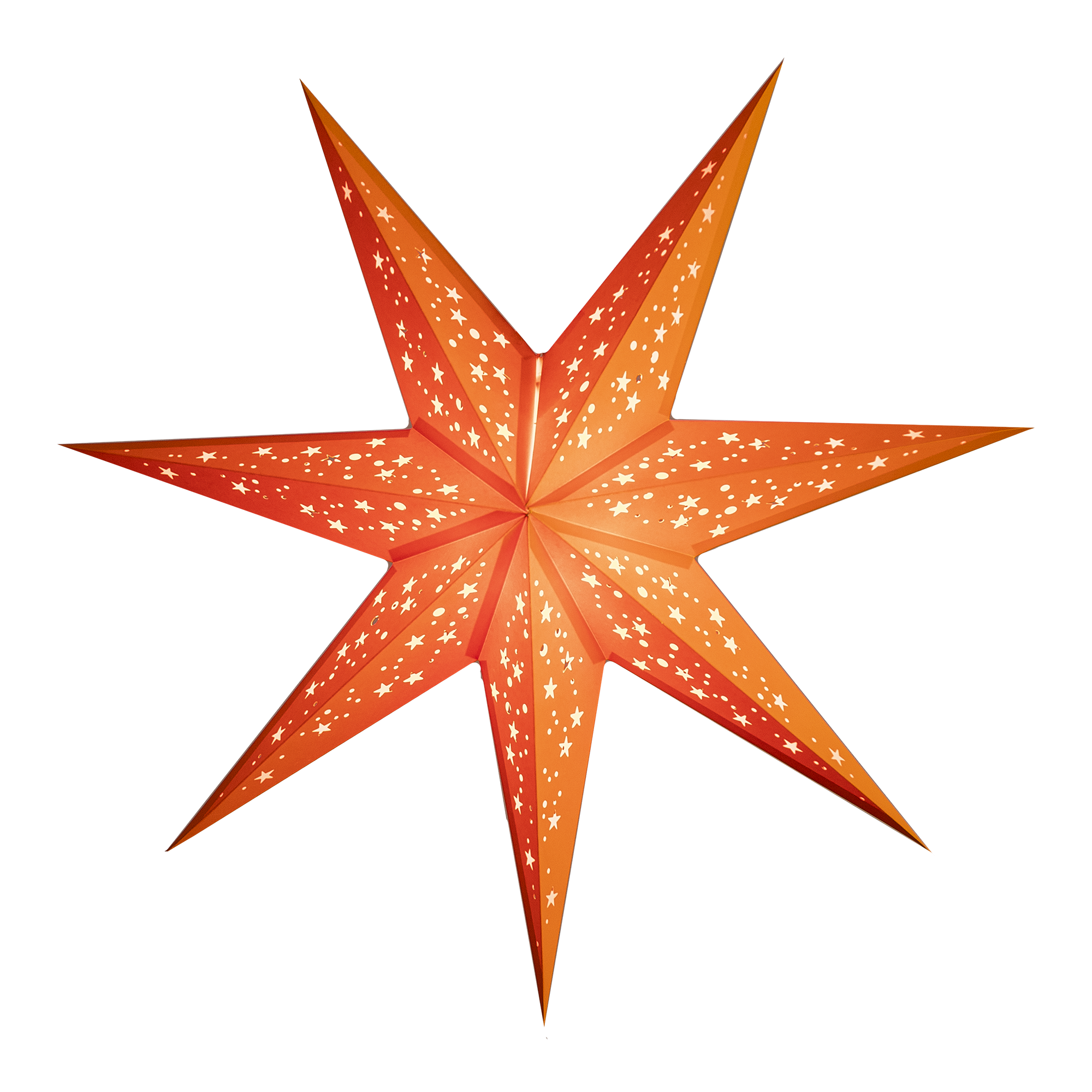 Orange 7 tipped star lamp shade