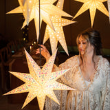 sequinned stars in a tipi