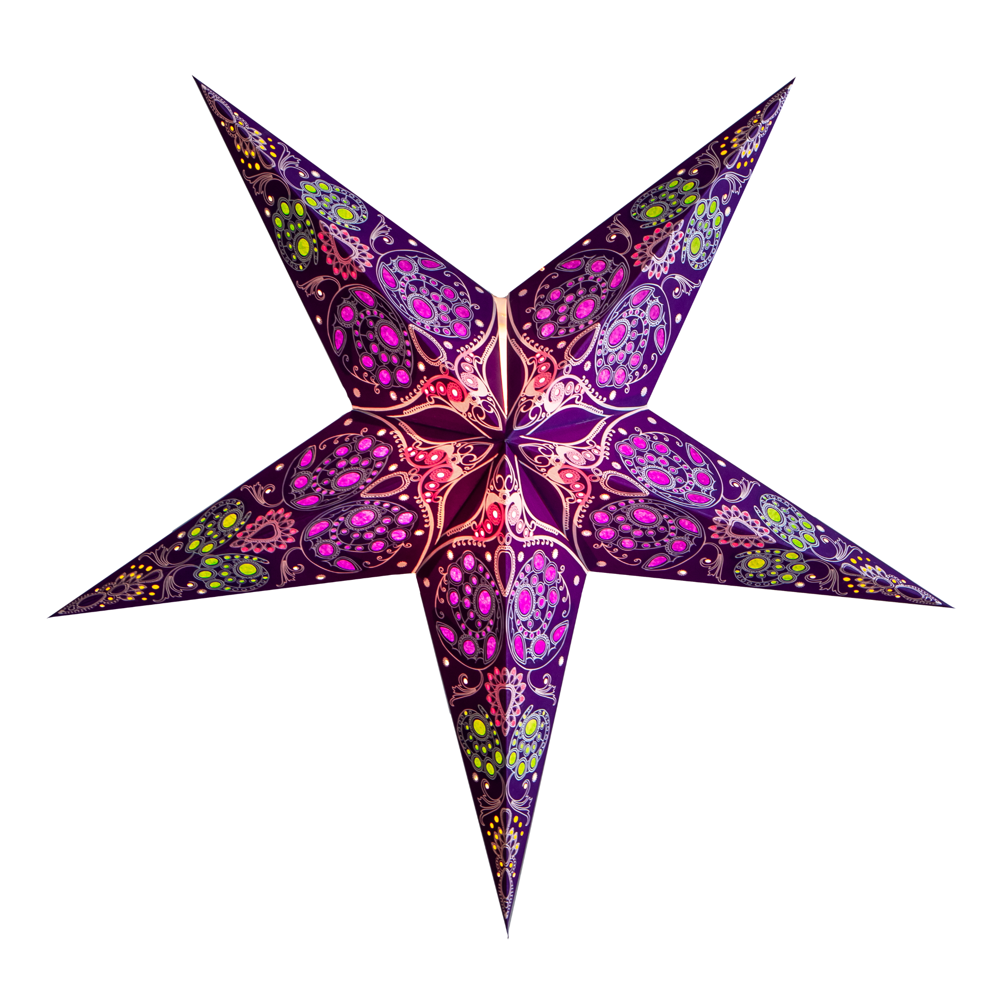 pattern purple paper star lantern