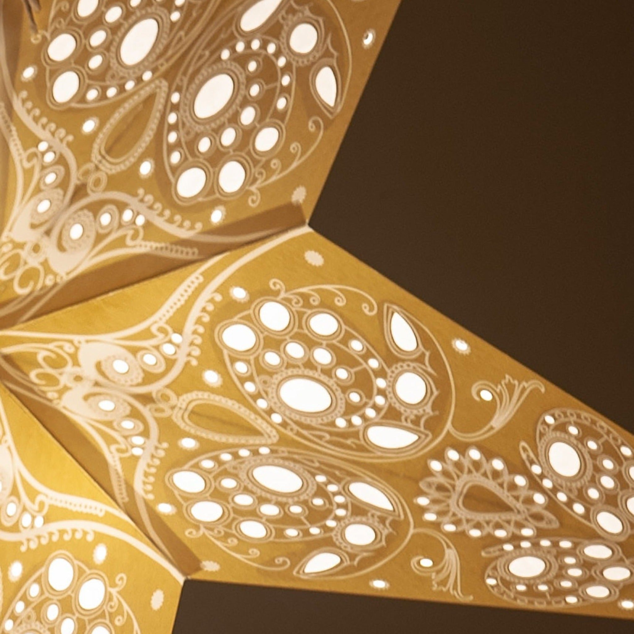 grey lace pattern paper star lantern