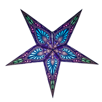 purple and blue pattern paper star lantern