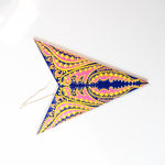 folded yellow patterned star lantern