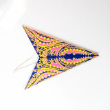 folded yellow patterned star lantern