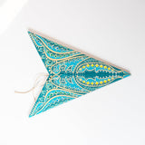 folded blue patterned star lantern