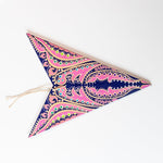 folded navy patterned star lantern