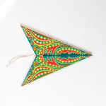 folded green patterned star lantern