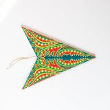 folded green patterned star lantern