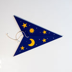 folded night sky blue and yellow paper star lantern