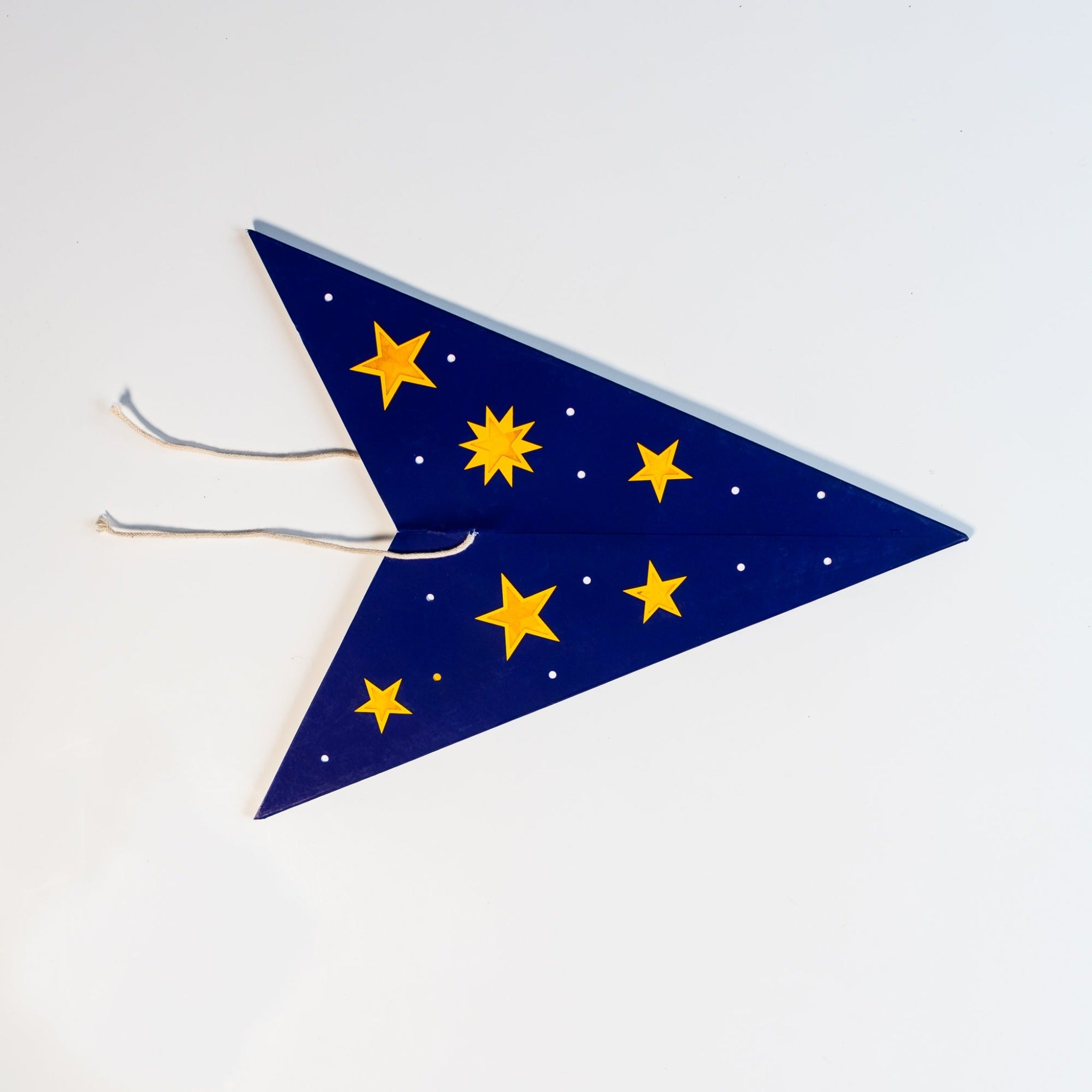 alternative side of folded paper star with just star design
