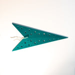 folded teal paper star lantern