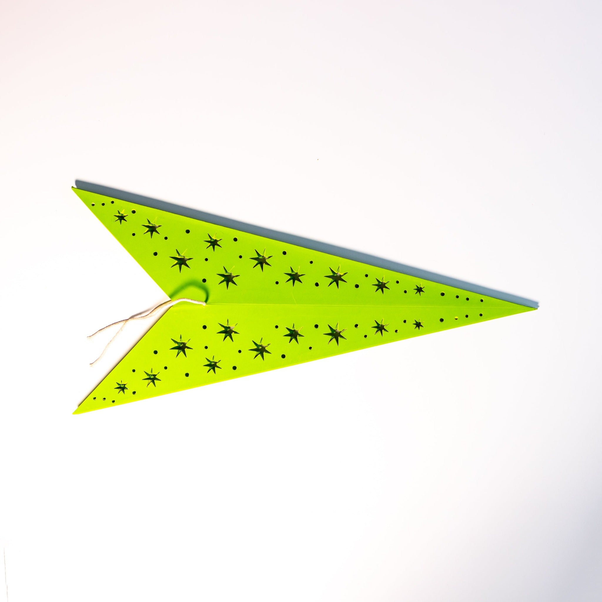 folded green paper star lantern