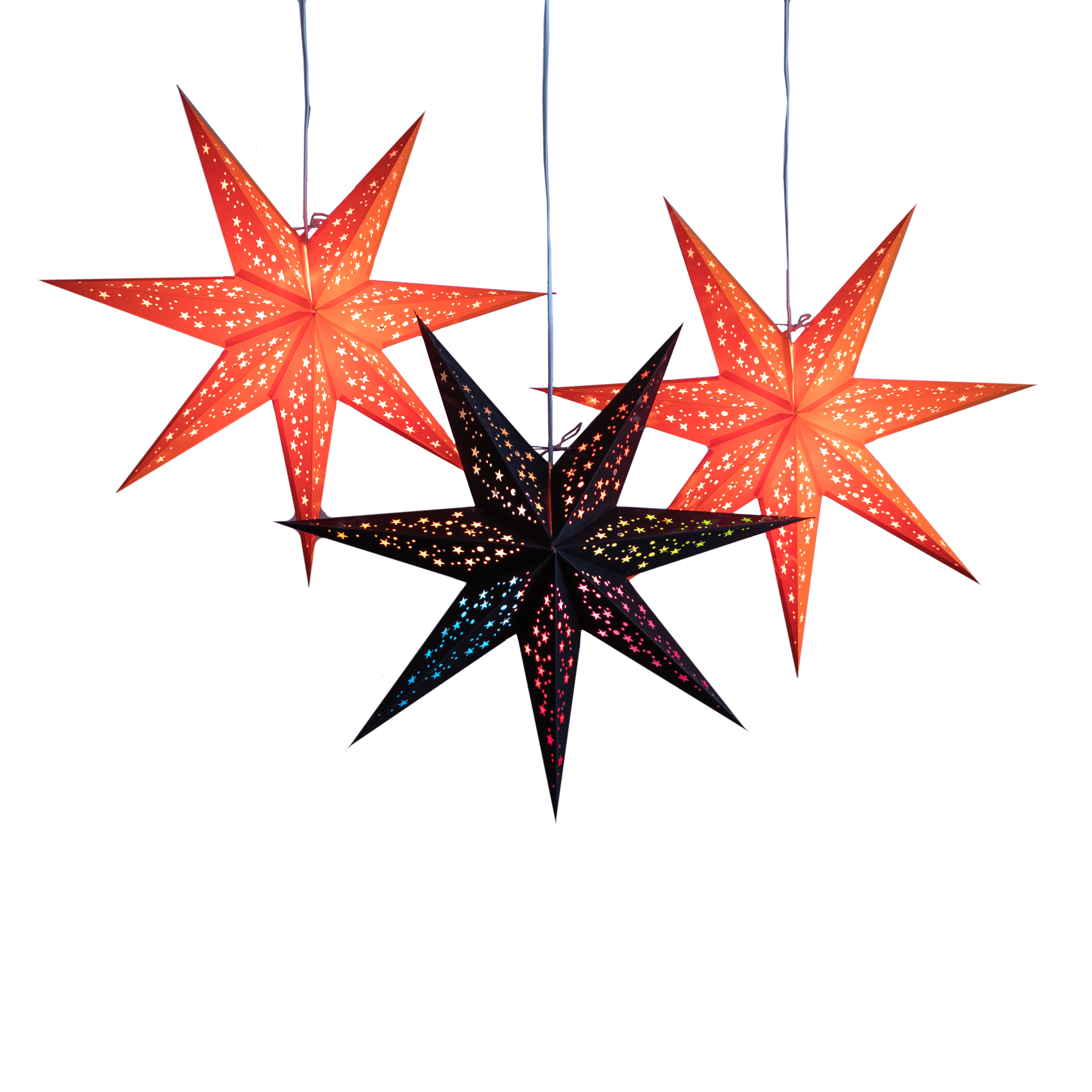 Halloween decorations and lighting - pumpkin orange star lanterns and lights