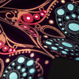 close up of purple and multi tissue paper star lantern