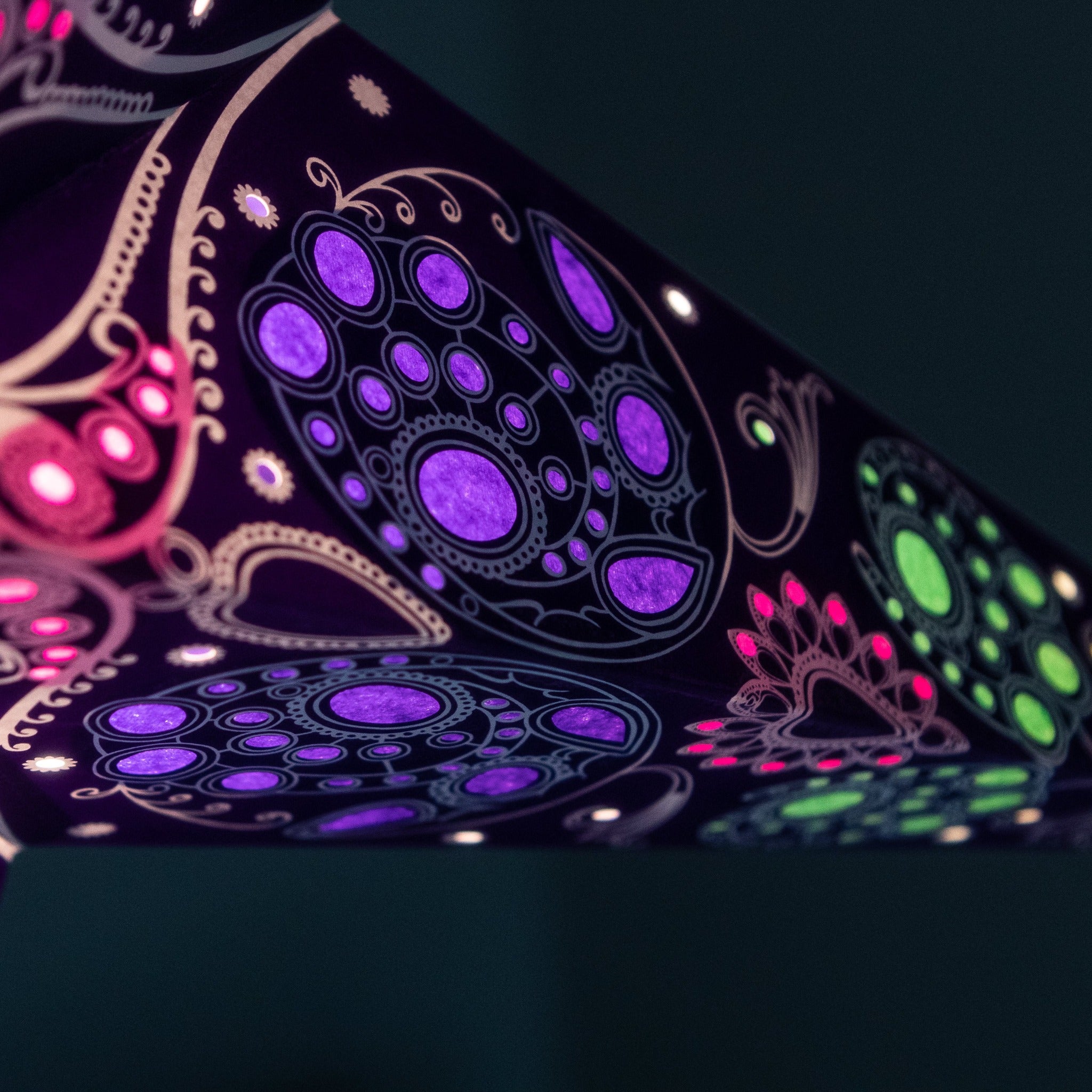 close up of purple and multi tissue star