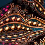black patterned star lantern with warm glow