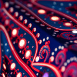 red and blue patterned star lantern