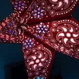 large red firework patterned star lantern