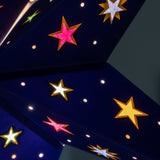 night sky blue multi coloured paper star lantern