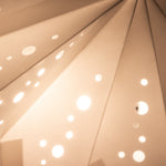 close up of white paper star lantern