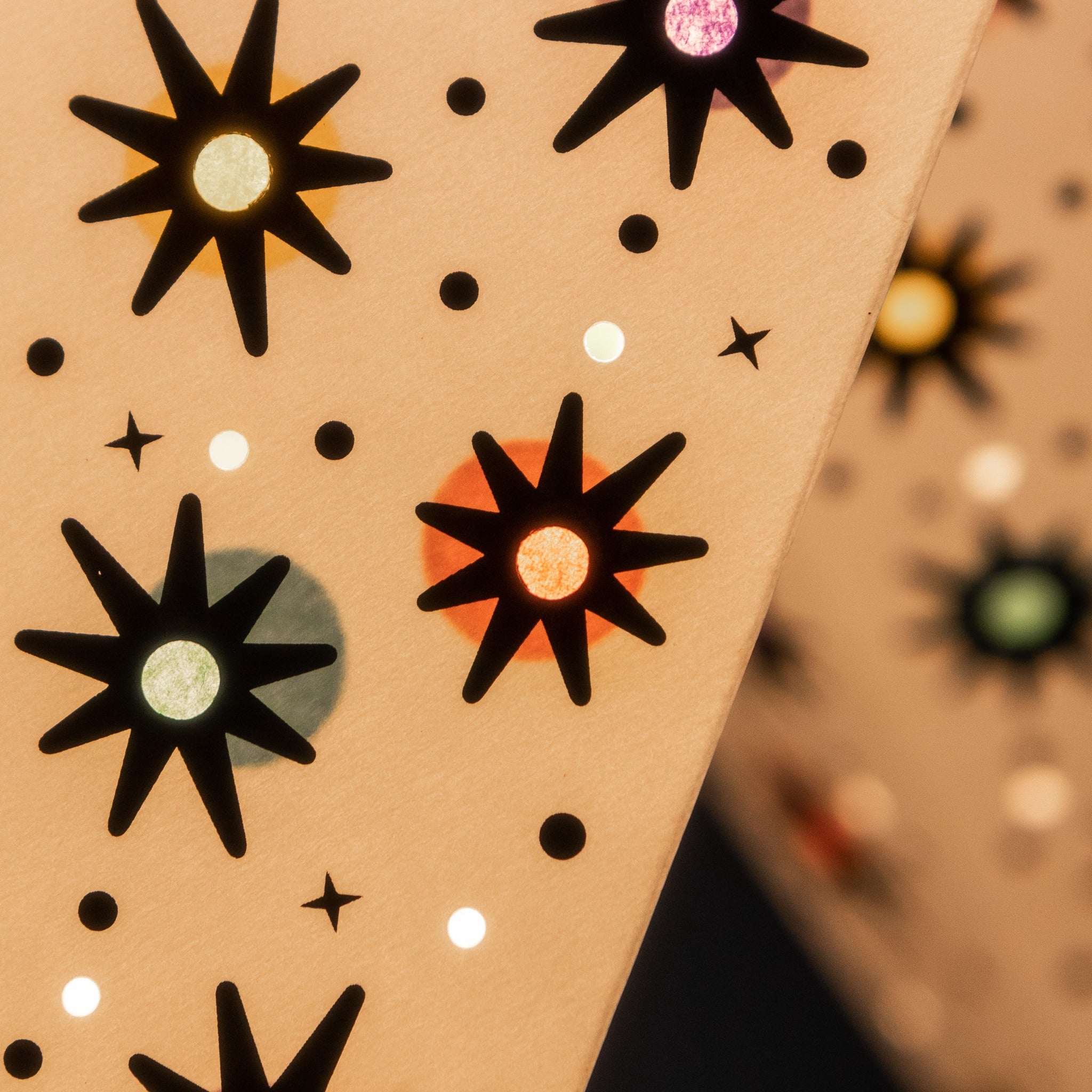 close up of the multi coloured tissue