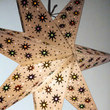 close up of white paper star lantern