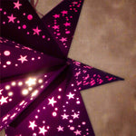 close up of purple star lantern