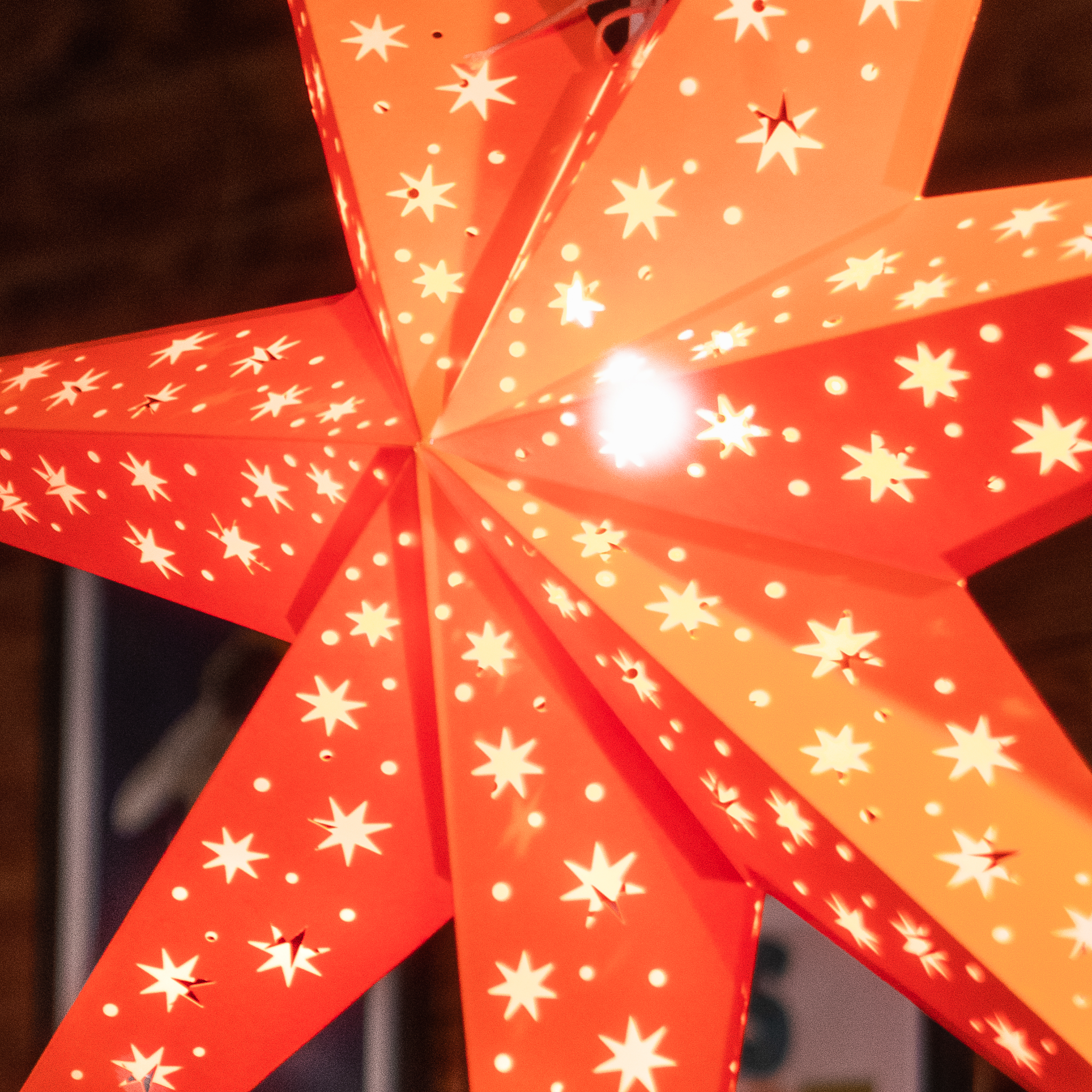 Halloween light - pumpkin orange paper star lantern