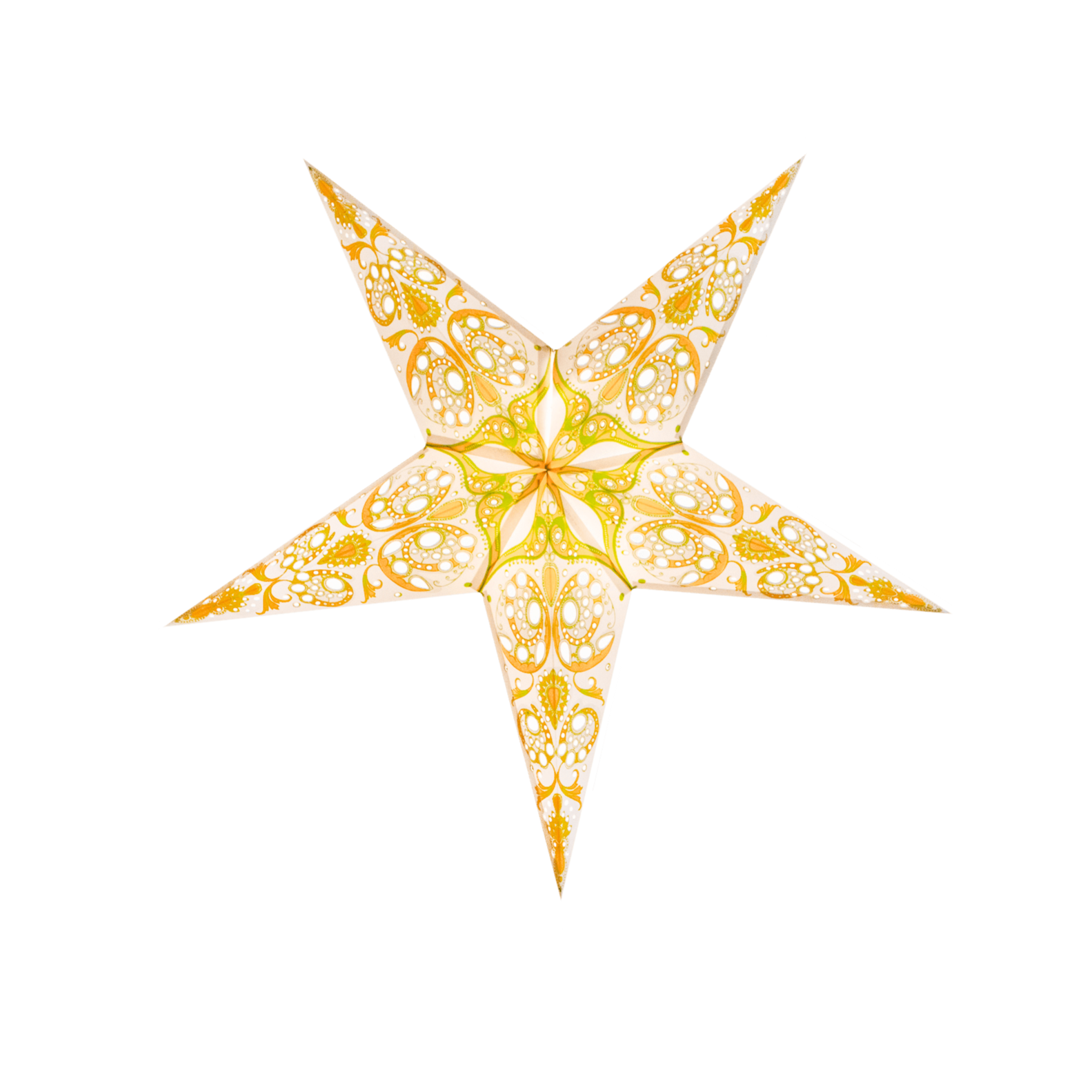 green patterned star lantern