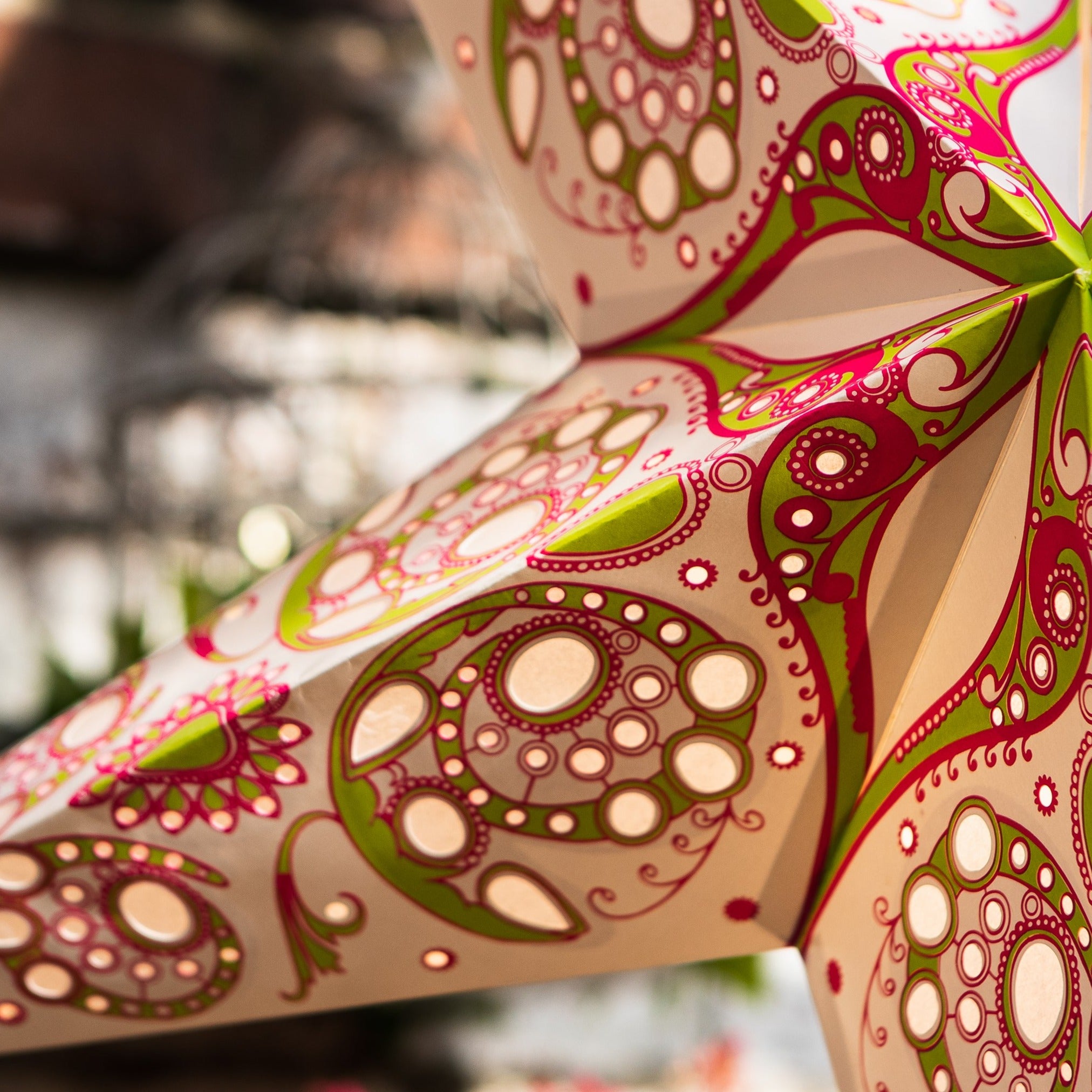 Japanese Lily: Leaf Green / Cherry Blossom Pink close up