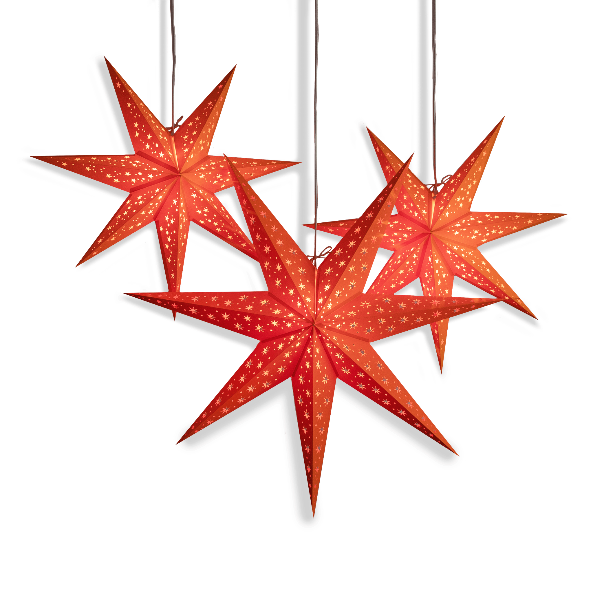 2 orange stars with 1 large orange star
