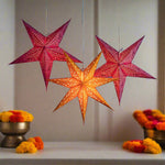 red and yellow colourful Diwali Lights and Lanterns for diwali decoration