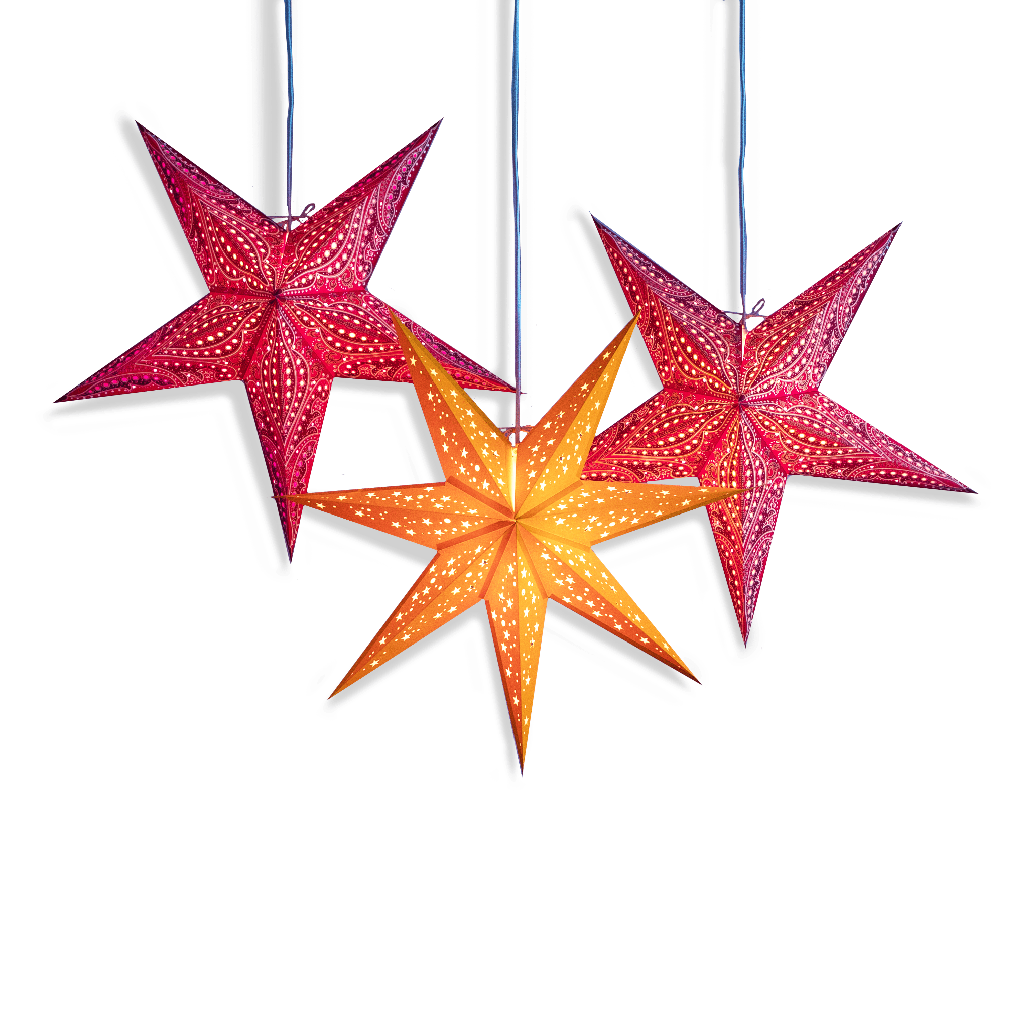 red and yellow colourful Diwali Lights and Lanterns for diwali decoration